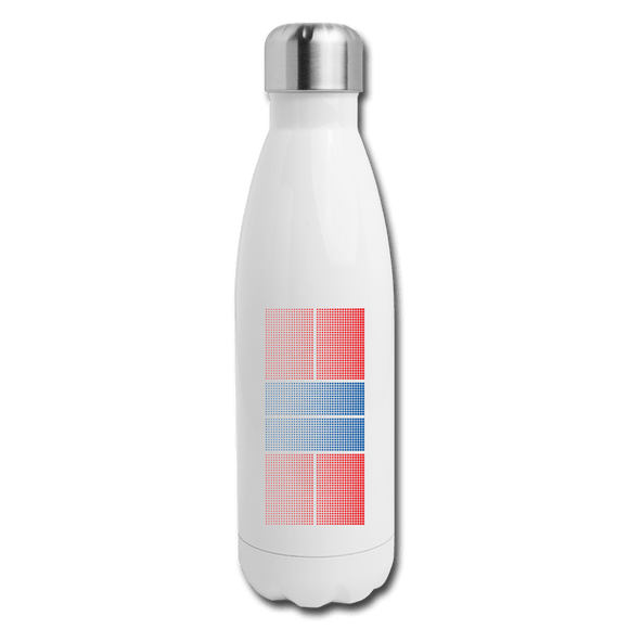 white Pickleball Court Red/Blue - Insulated Stainless Steel Hydration Flask 17oz