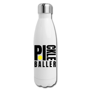 white Pickleballer - Insulated Stainless Steel Hydration Flask 17oz