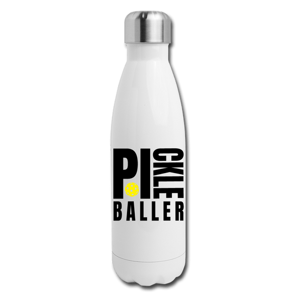 white Pickleballer - Insulated Stainless Steel Hydration Flask 17oz