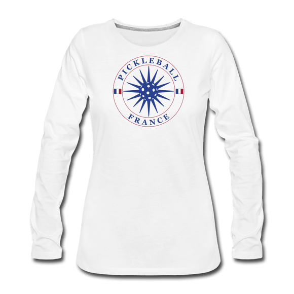 white / S Pickleball France - Women's Premium Long Sleeve Tee