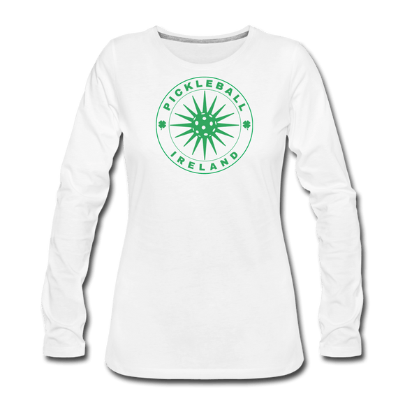 white / S Pickleball Ireland - Women's Premium Long Sleeve Tee