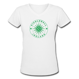 white / S Pickleball Ireland - Women's Premium V-Neck Cotton Tee