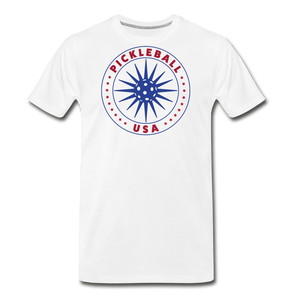 white / S Pickleball USA - Men's Premium Cotton Tee